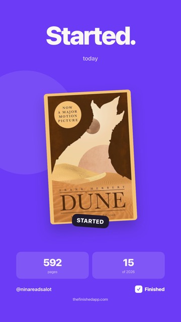 A Started card for Dune